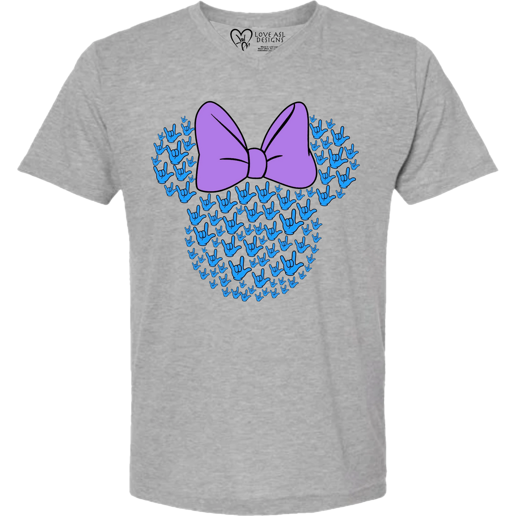 ASL Disney Silhouette Purple/Blue V-Neck Shirt (MEN)
