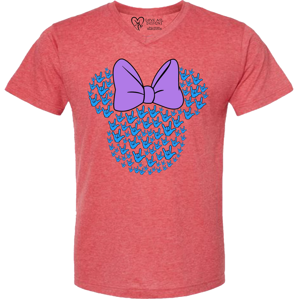 ASL Disney Silhouette Purple/Blue V-Neck Shirt (MEN)