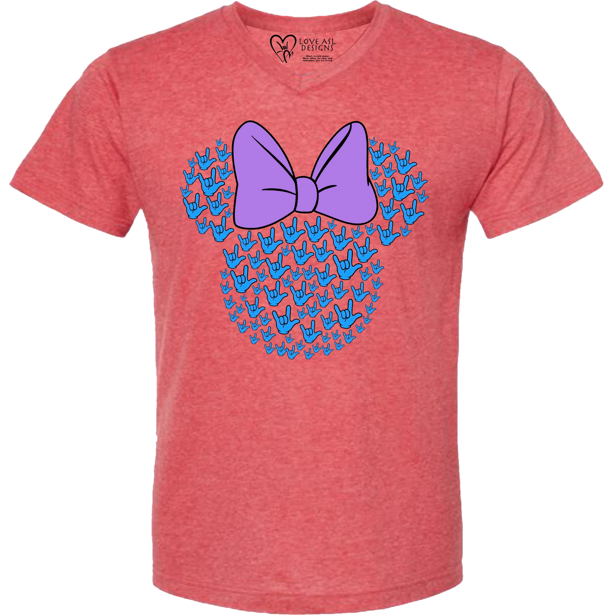 ASL Disney Silhouette Purple/Blue V-Neck Shirt (MEN)