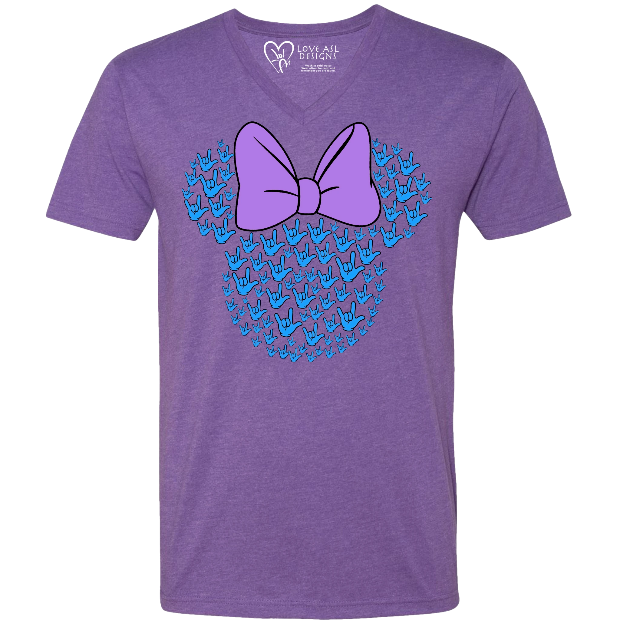 ASL Disney Silhouette Purple/Blue V-Neck Shirt (MEN)