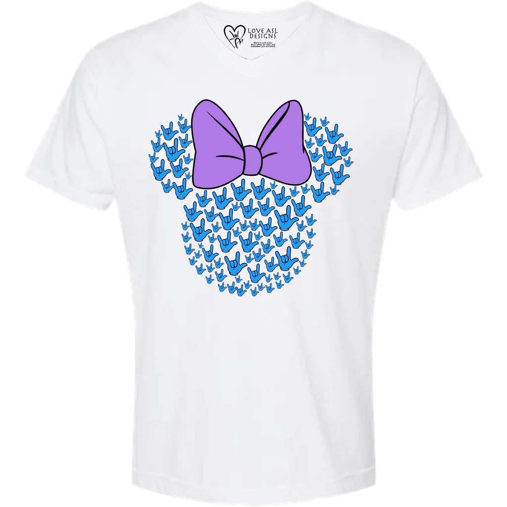 ASL Disney Silhouette Purple/Blue V-Neck Shirt (MEN)