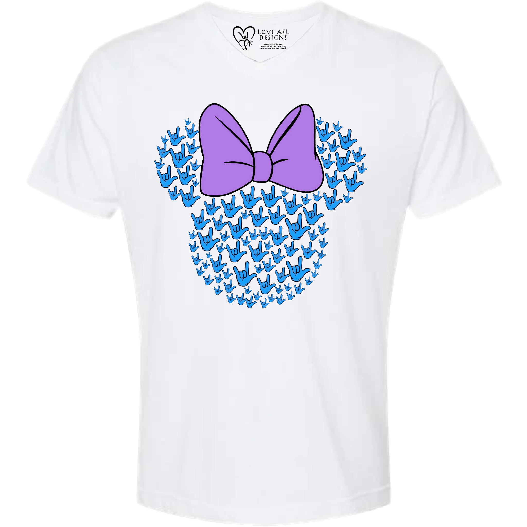 ASL Disney Silhouette Purple/Blue V-Neck Shirt (MEN)