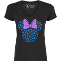 ASL Disney Silhouette Purple/Blue V-Neck Shirt (WOMEN)