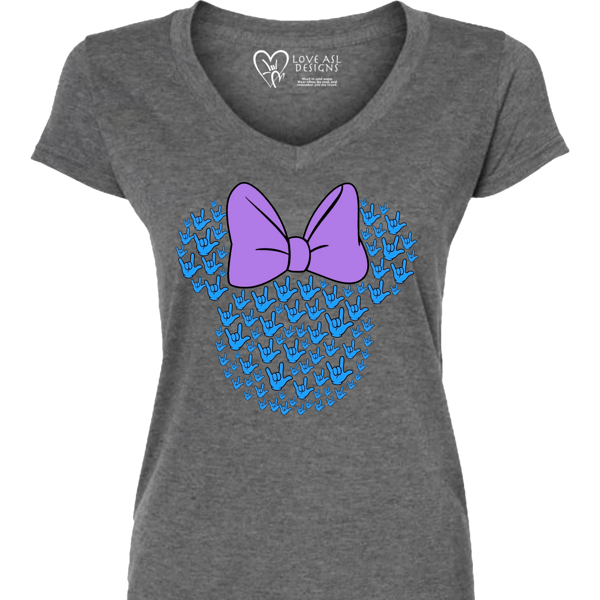 ASL Disney Silhouette Purple/Blue V-Neck Shirt (WOMEN)