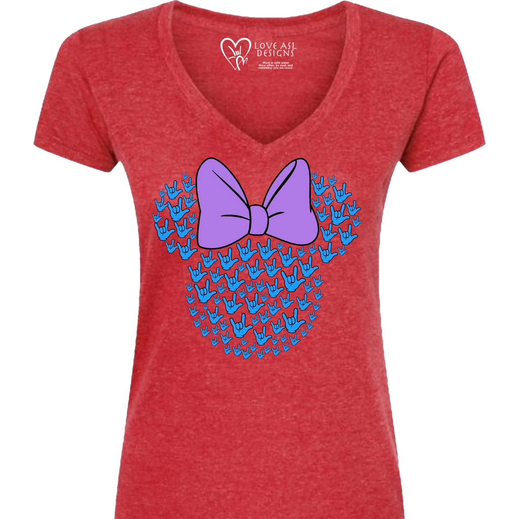 ASL Disney Silhouette Purple/Blue V-Neck Shirt (WOMEN)