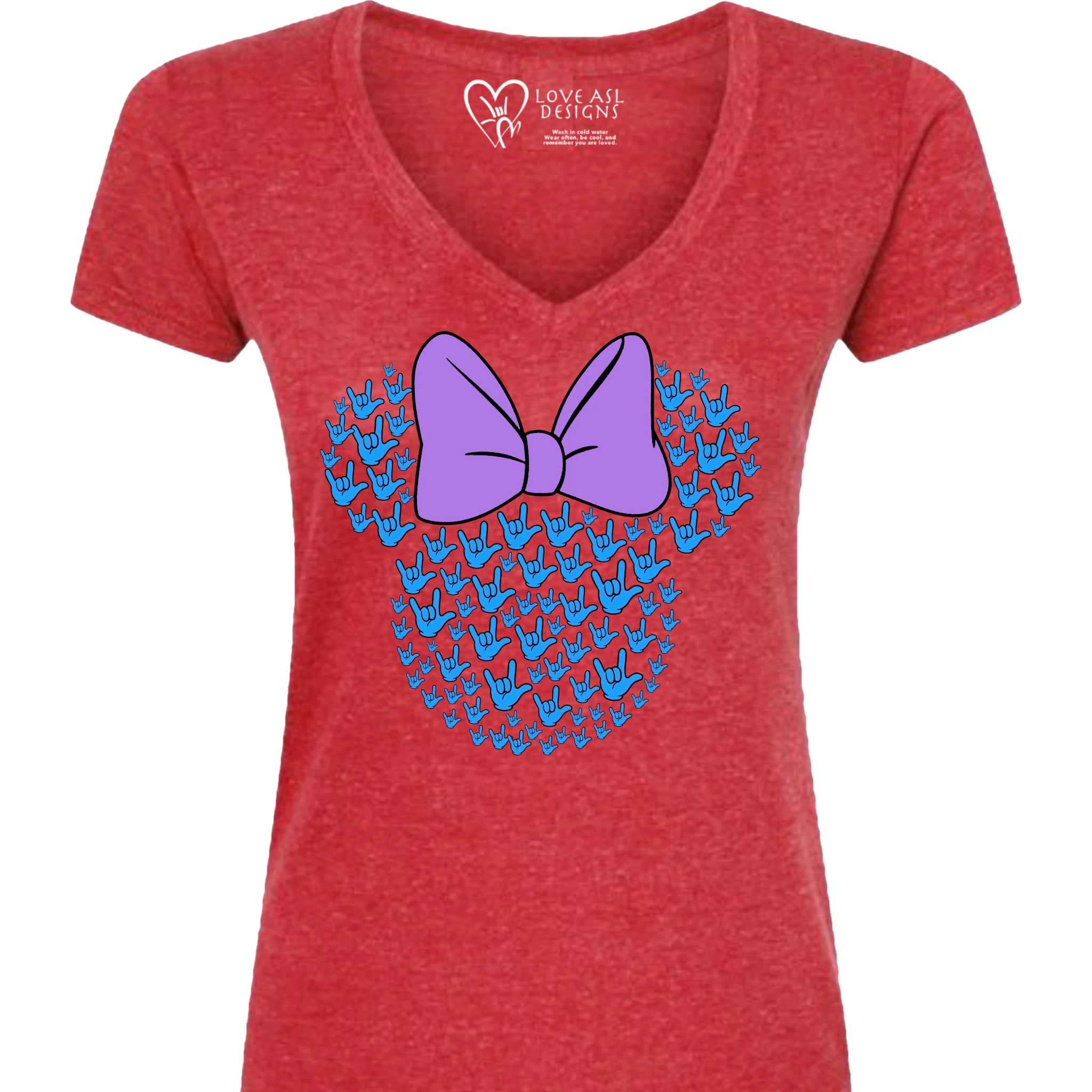 ASL Disney Silhouette Purple/Blue V-Neck Shirt (WOMEN)