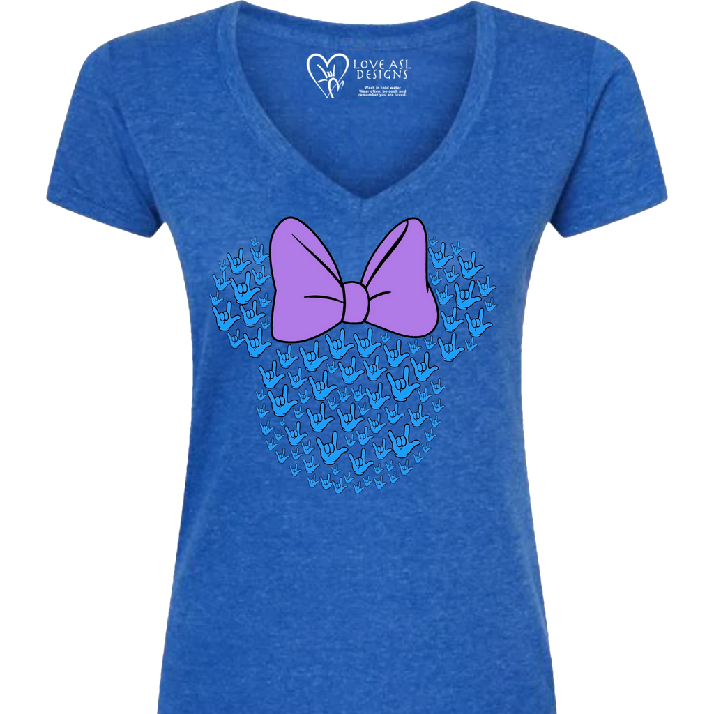 ASL Disney Silhouette Purple/Blue V-Neck Shirt (WOMEN)