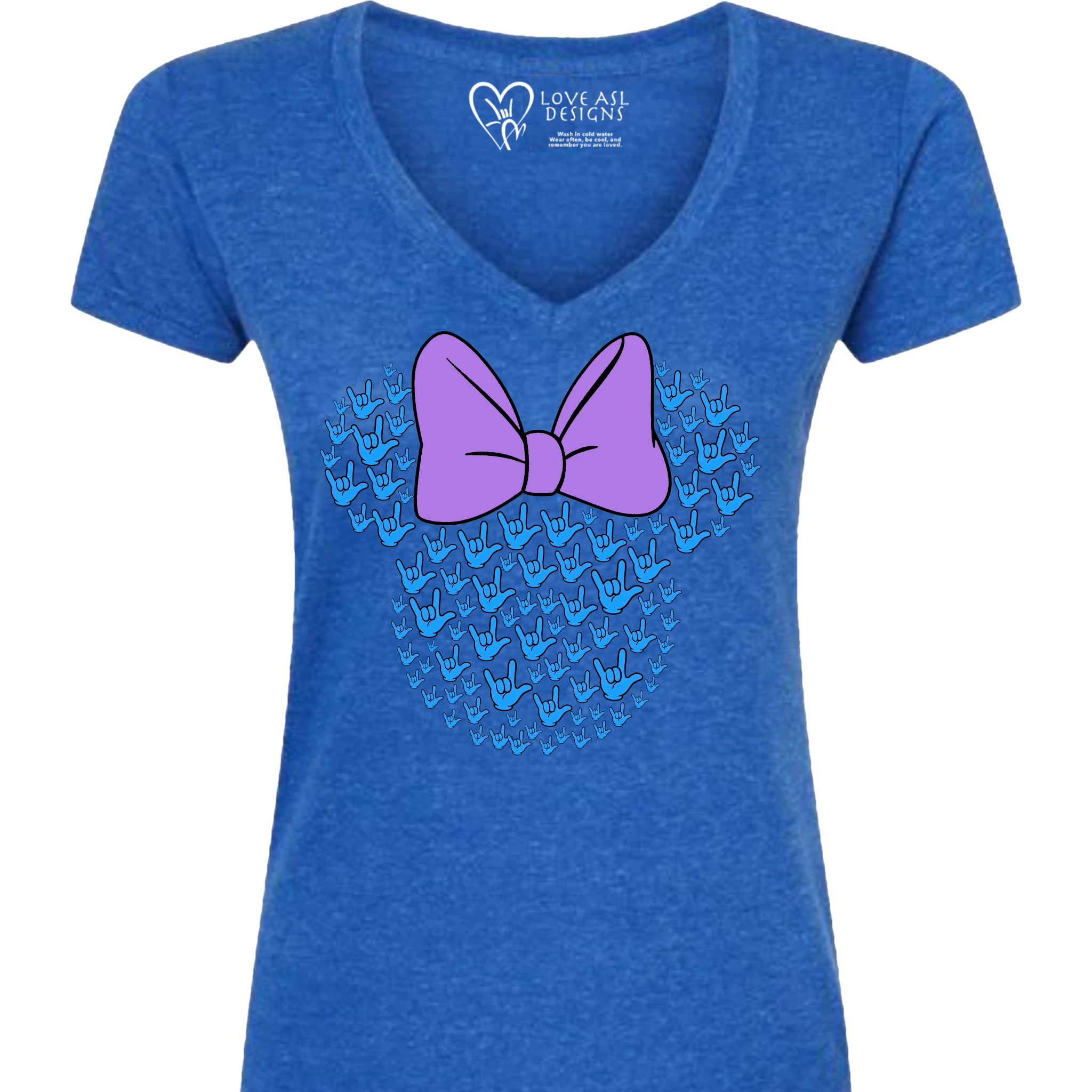 ASL Disney Silhouette Purple/Blue V-Neck Shirt (WOMEN)