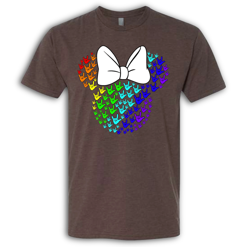 ASL Disney Silhouette White/Rainbow Crew Shirt