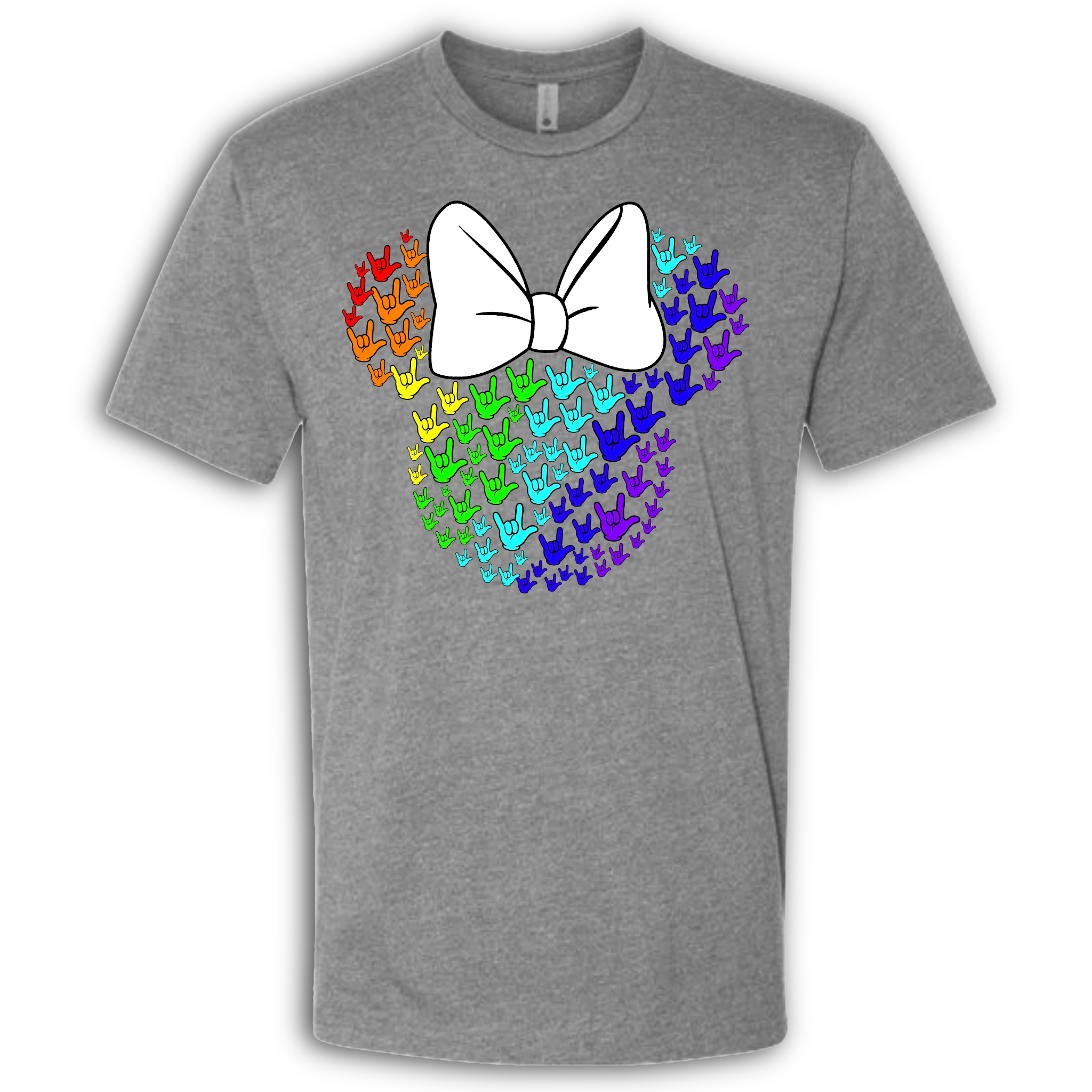 ASL Disney Silhouette White/Rainbow Crew Shirt