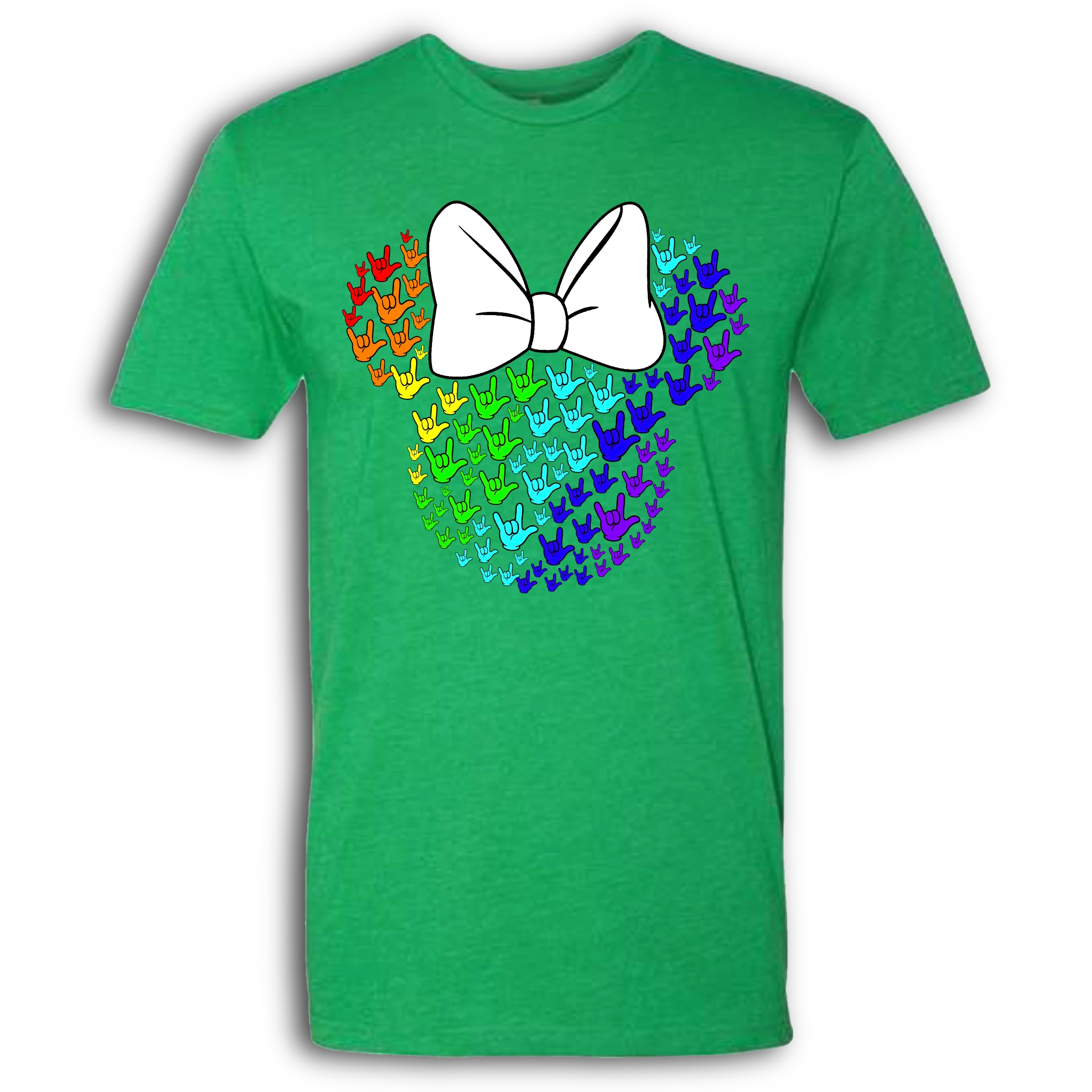 ASL Disney Silhouette White/Rainbow Crew Shirt