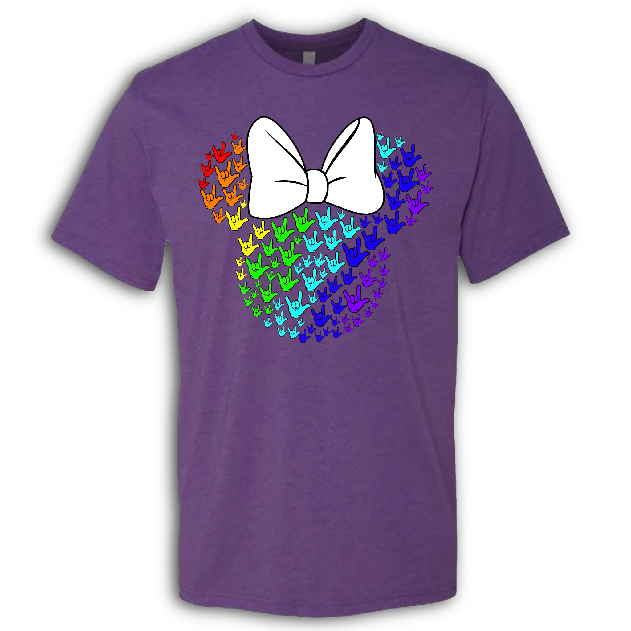 ASL Disney Silhouette White/Rainbow Crew Shirt
