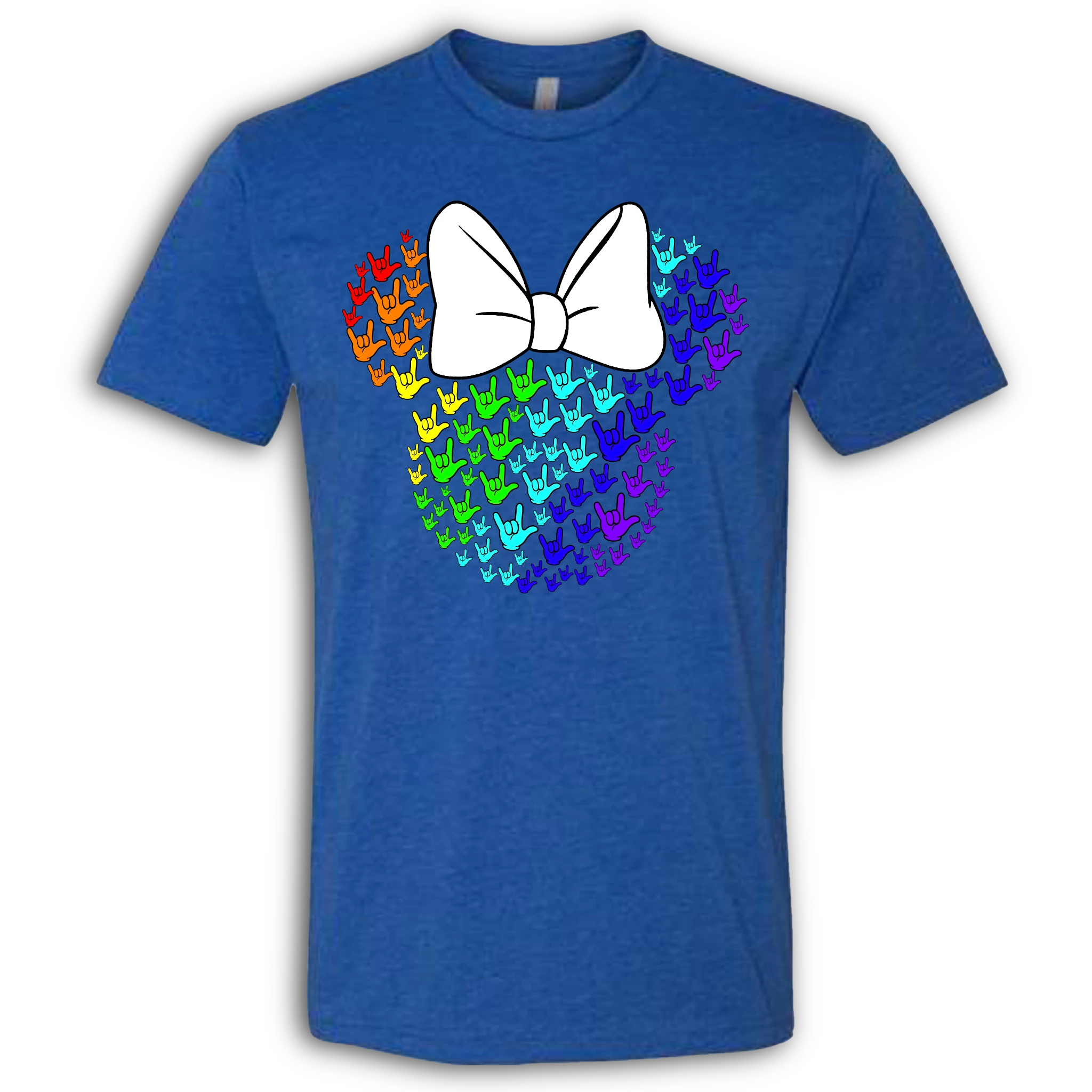 ASL Disney Silhouette White/Rainbow Crew Shirt