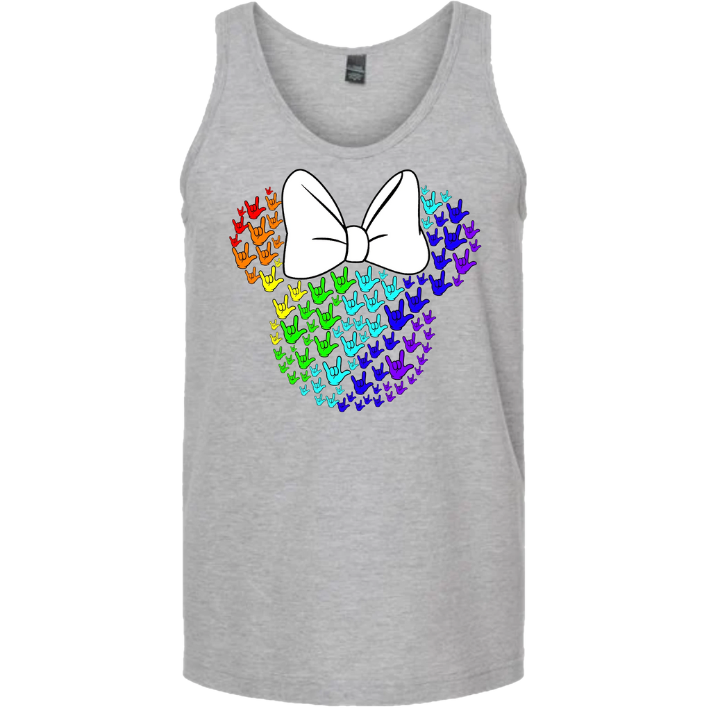 ASL Disney Silhouette White/Rainbow Tank Top (MEN)