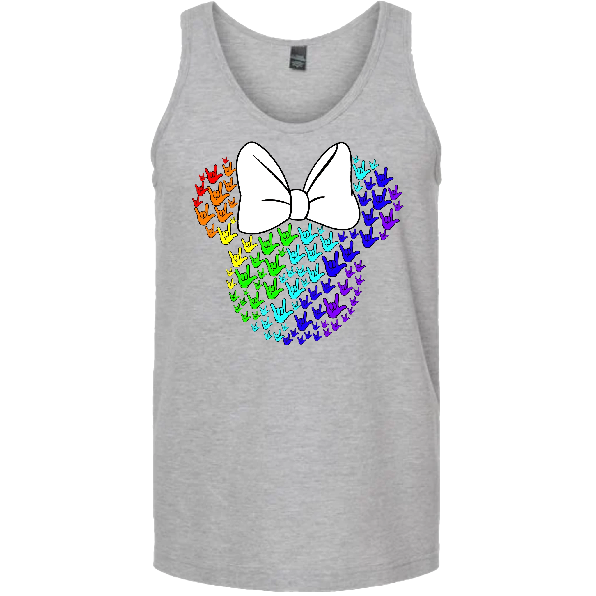 ASL Disney Silhouette White/Rainbow Tank Top (MEN)