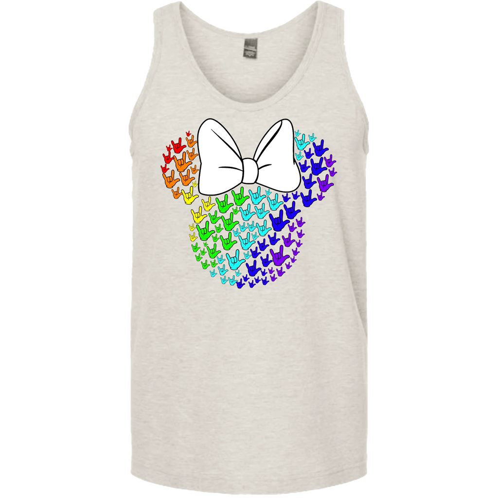 ASL Disney Silhouette White/Rainbow Tank Top (MEN)