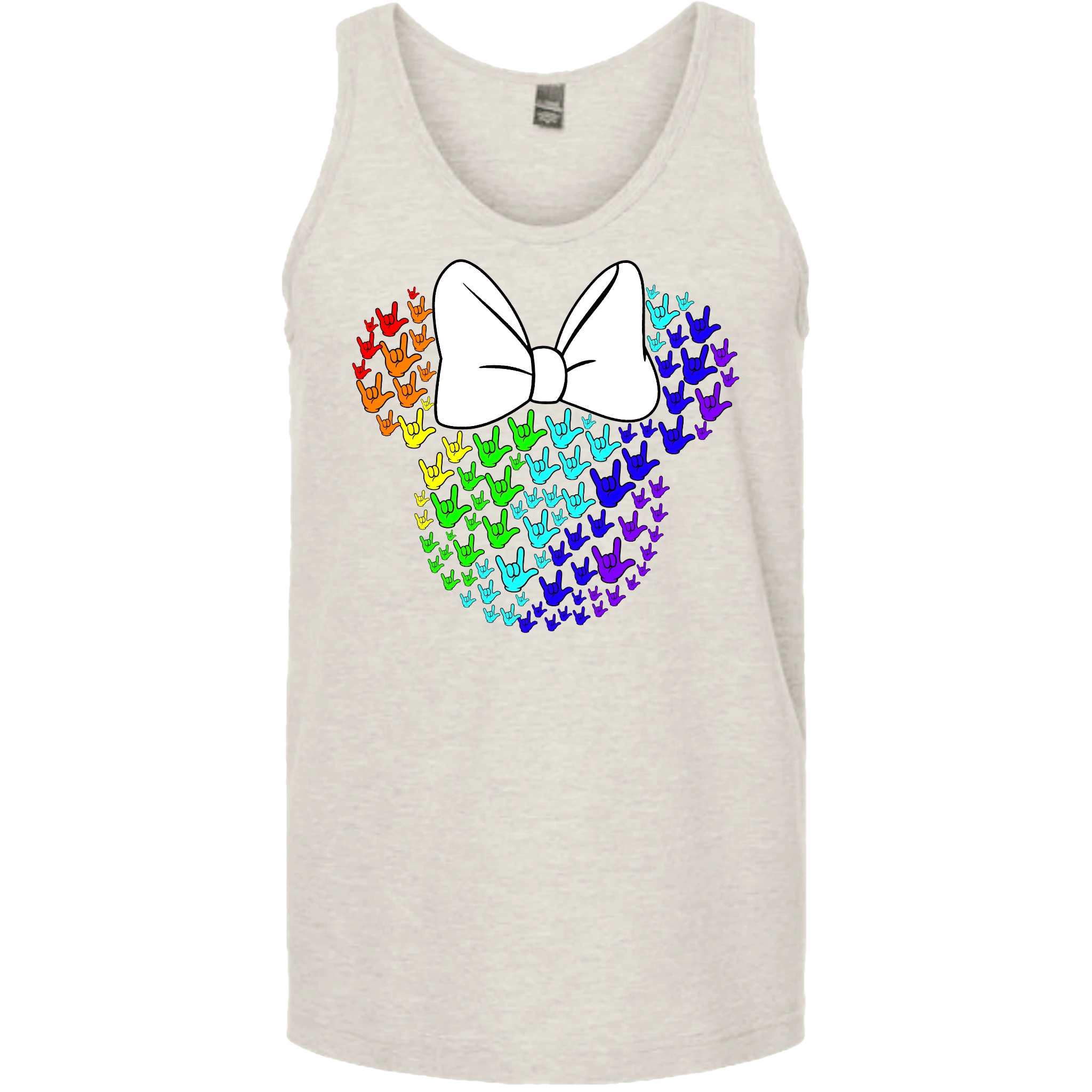 ASL Disney Silhouette White/Rainbow Tank Top (MEN)