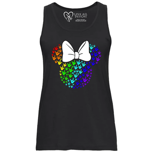ASL Disney Silhouette White/Rainbow Tank Top (WOMEN)