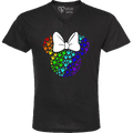 ASL Disney Silhouette White/Rainbow V-Neck Shirt (MEN)