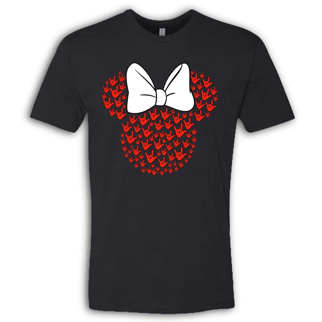ASL Disney Silhouette White/Red Crew Shirt