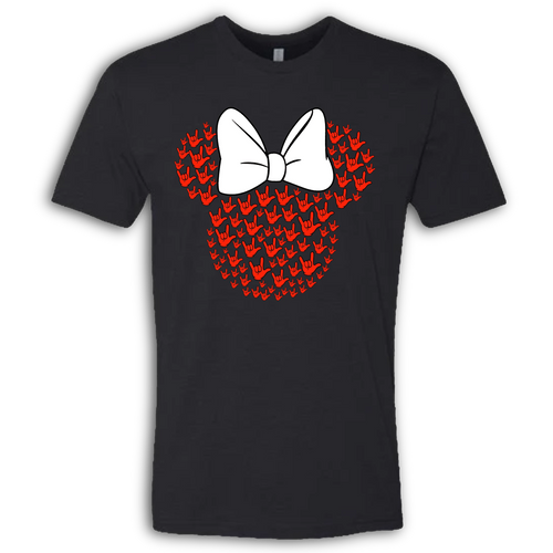 ASL Disney Silhouette White/Red Crew Shirt