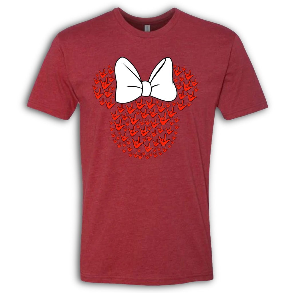 ASL Disney Silhouette White/Red Crew Shirt
