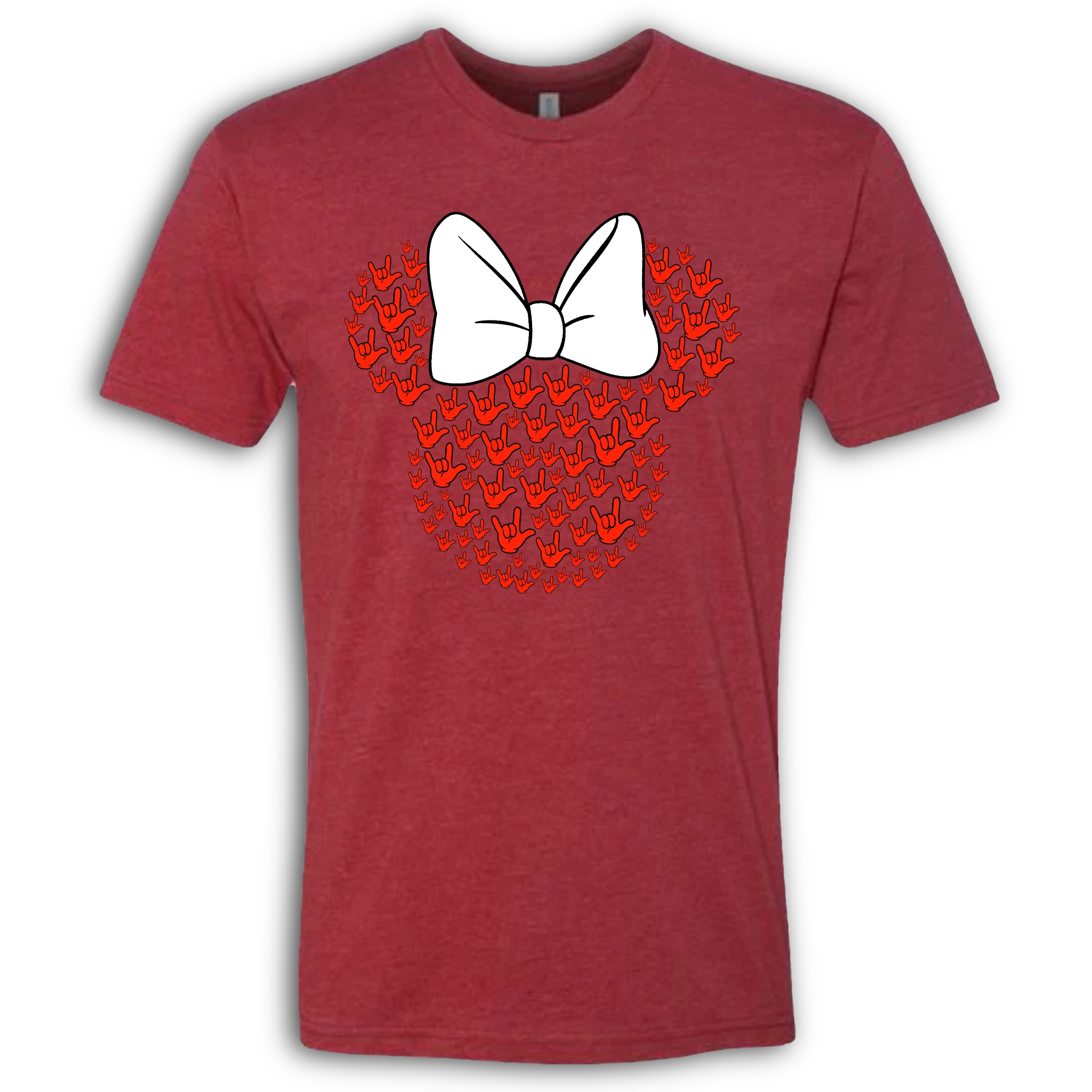 ASL Disney Silhouette White/Red Crew Shirt