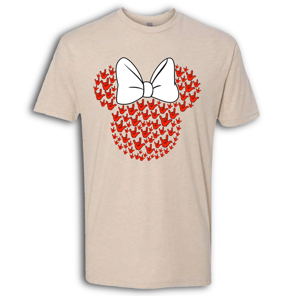 ASL Disney Silhouette White/Red Crew Shirt