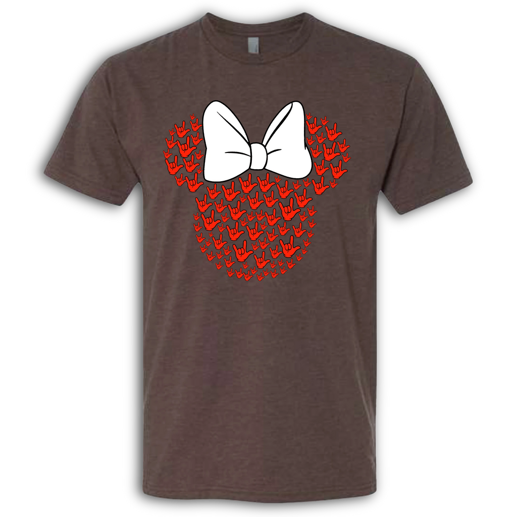 ASL Disney Silhouette White/Red Crew Shirt