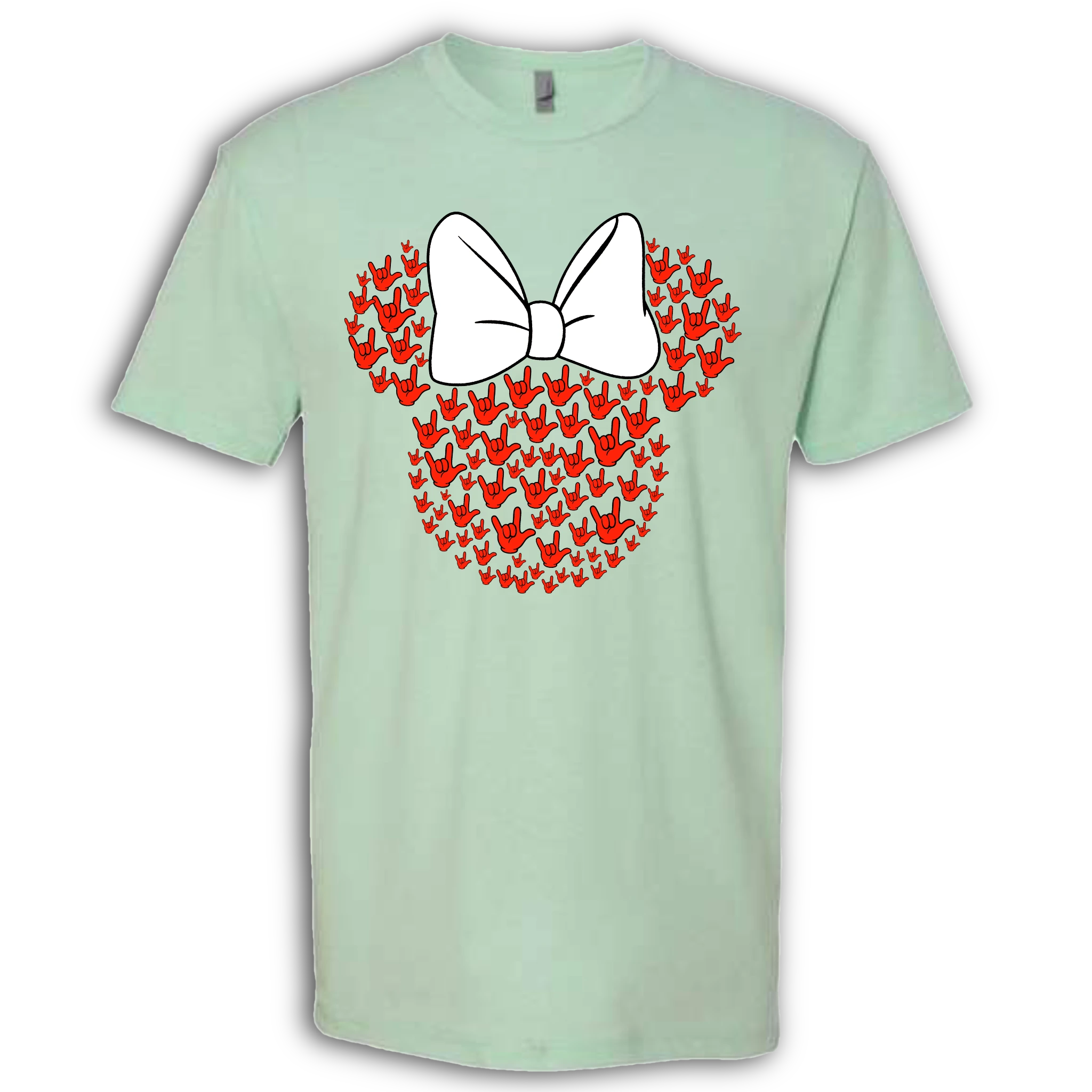 ASL Disney Silhouette White/Red Crew Shirt