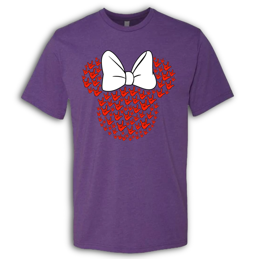 ASL Disney Silhouette White/Red Crew Shirt