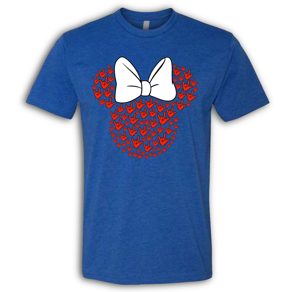 ASL Disney Silhouette White/Red Crew Shirt
