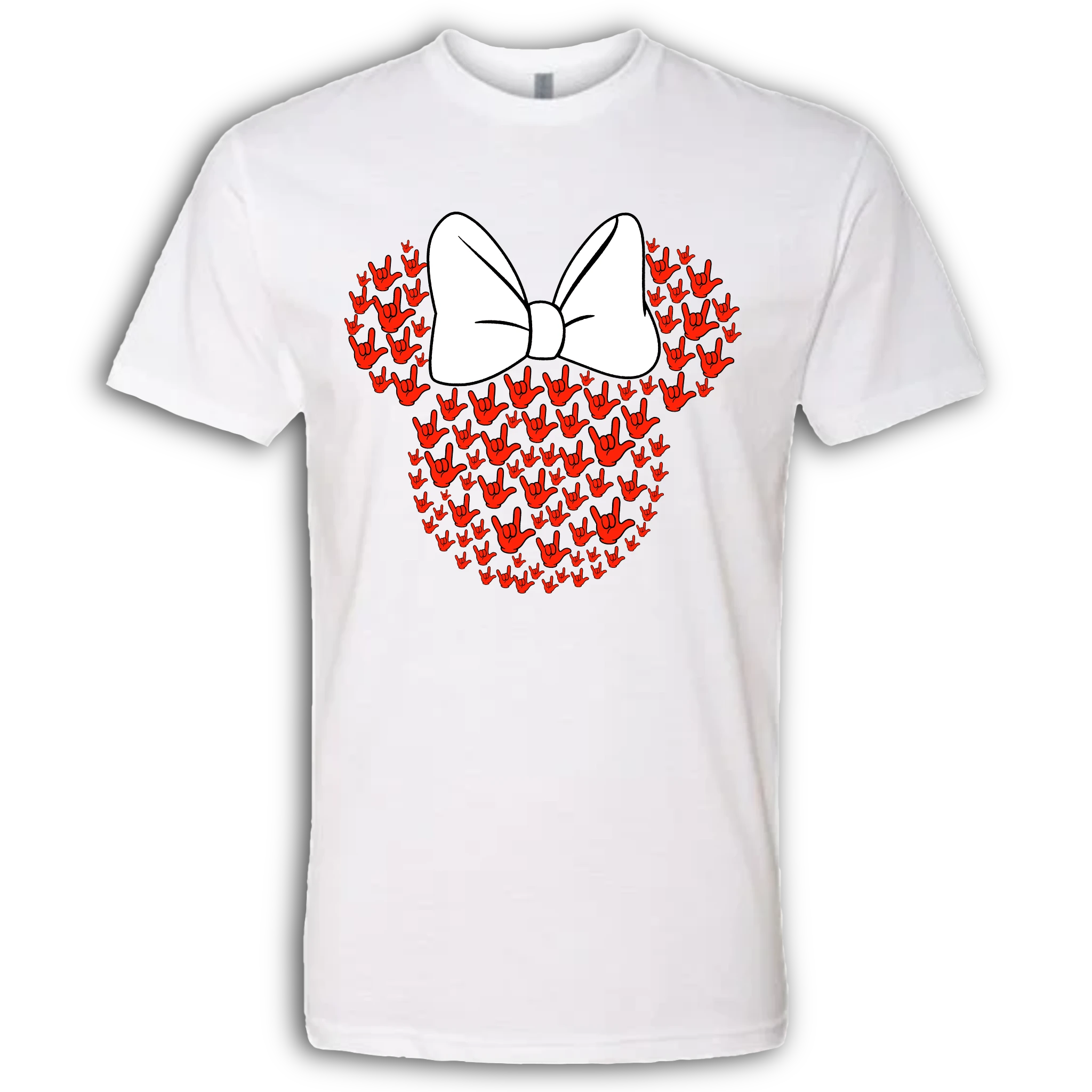 ASL Disney Silhouette White/Red Crew Shirt