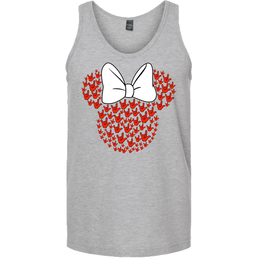 ASL Disney Silhouette White/Red Tank Top (MEN)