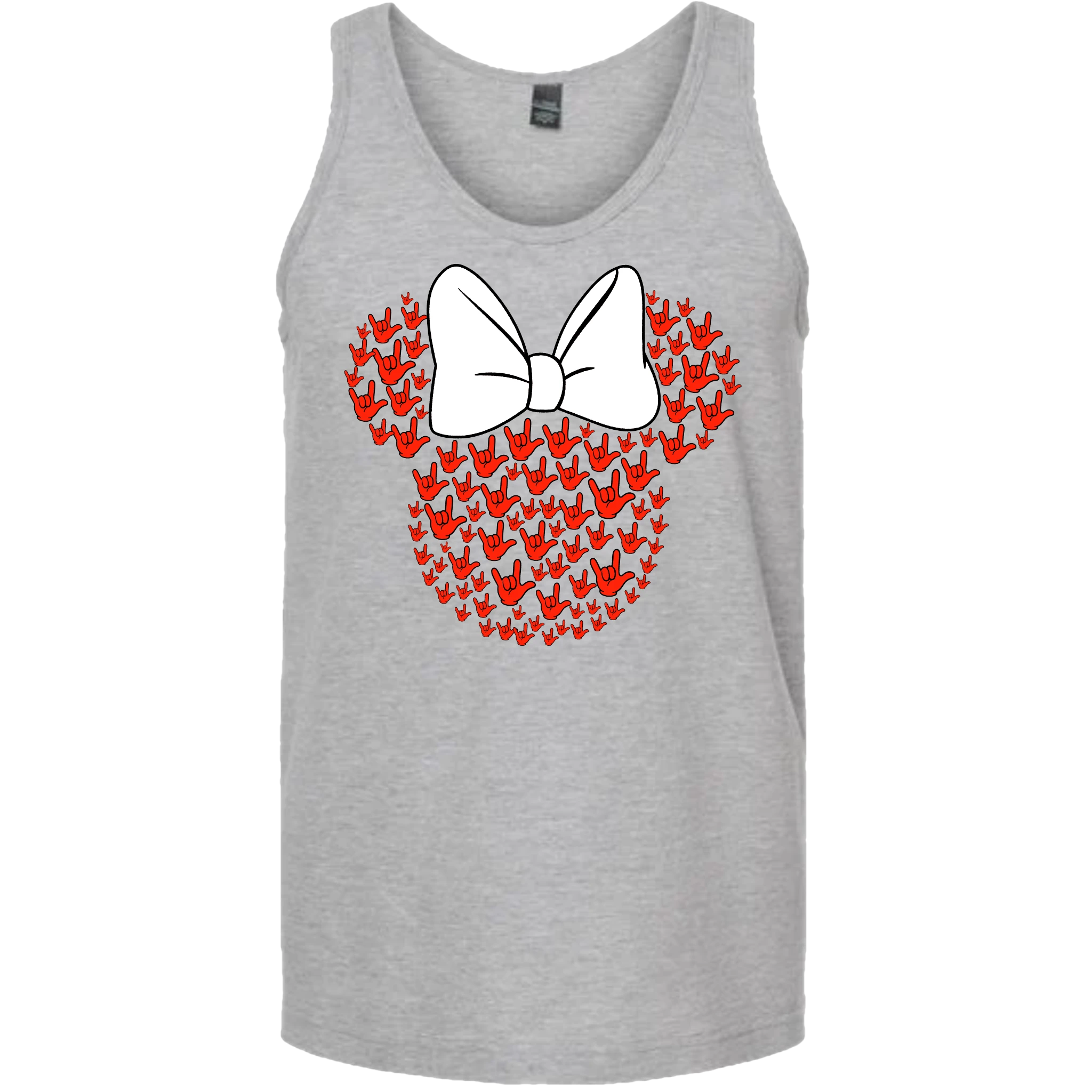 ASL Disney Silhouette White/Red Tank Top (MEN)