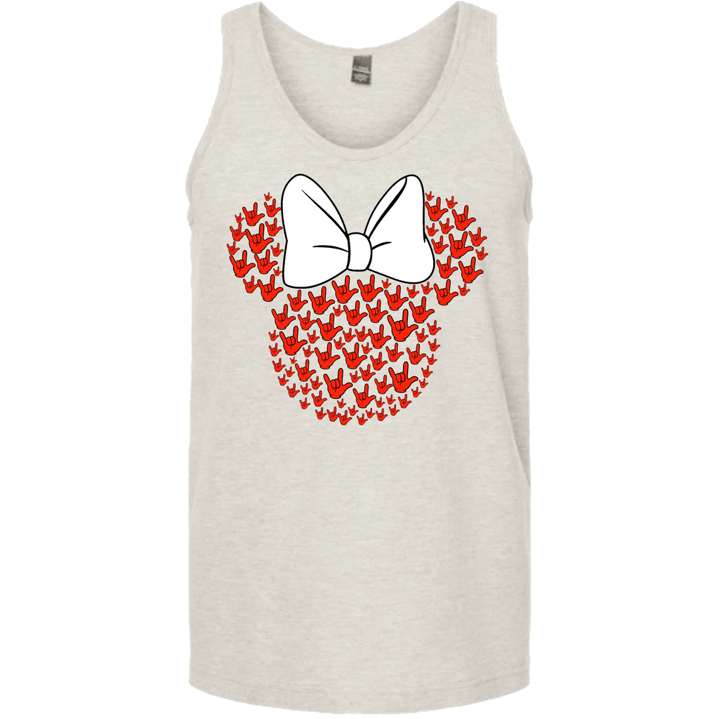 ASL Disney Silhouette White/Red Tank Top (MEN)