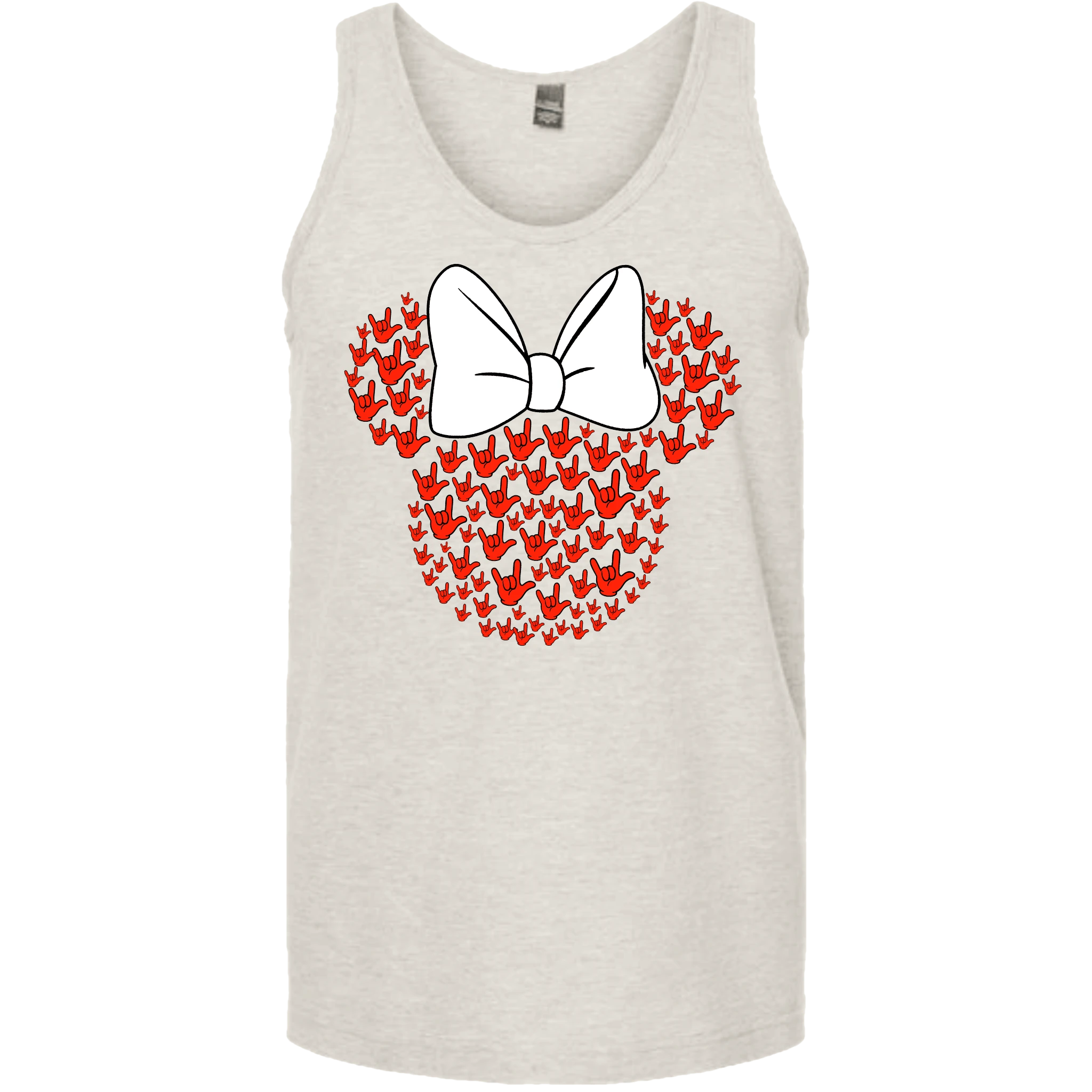 ASL Disney Silhouette White/Red Tank Top (MEN)