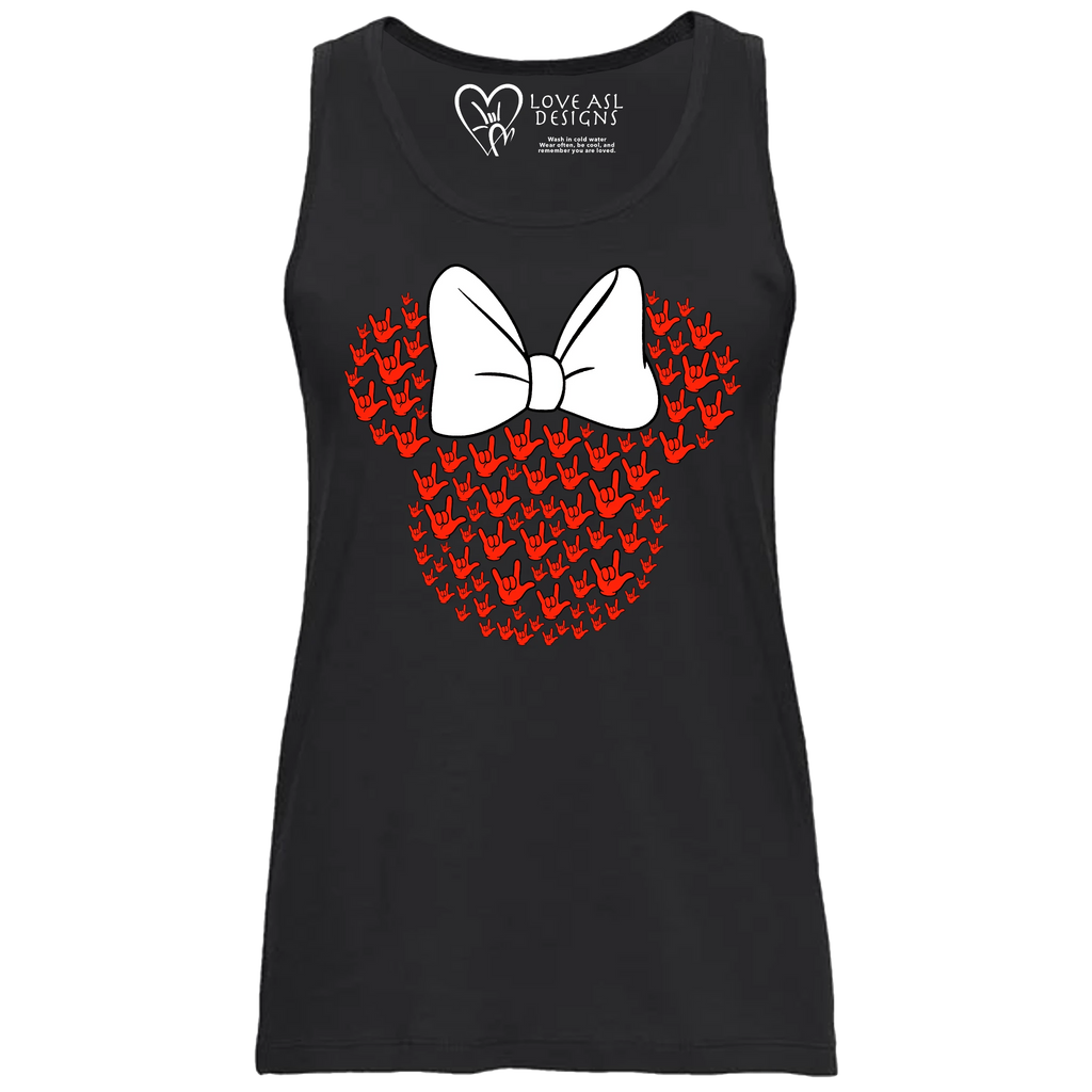 ASL Disney Silhouette White/Red Tank Top (WOMEN)