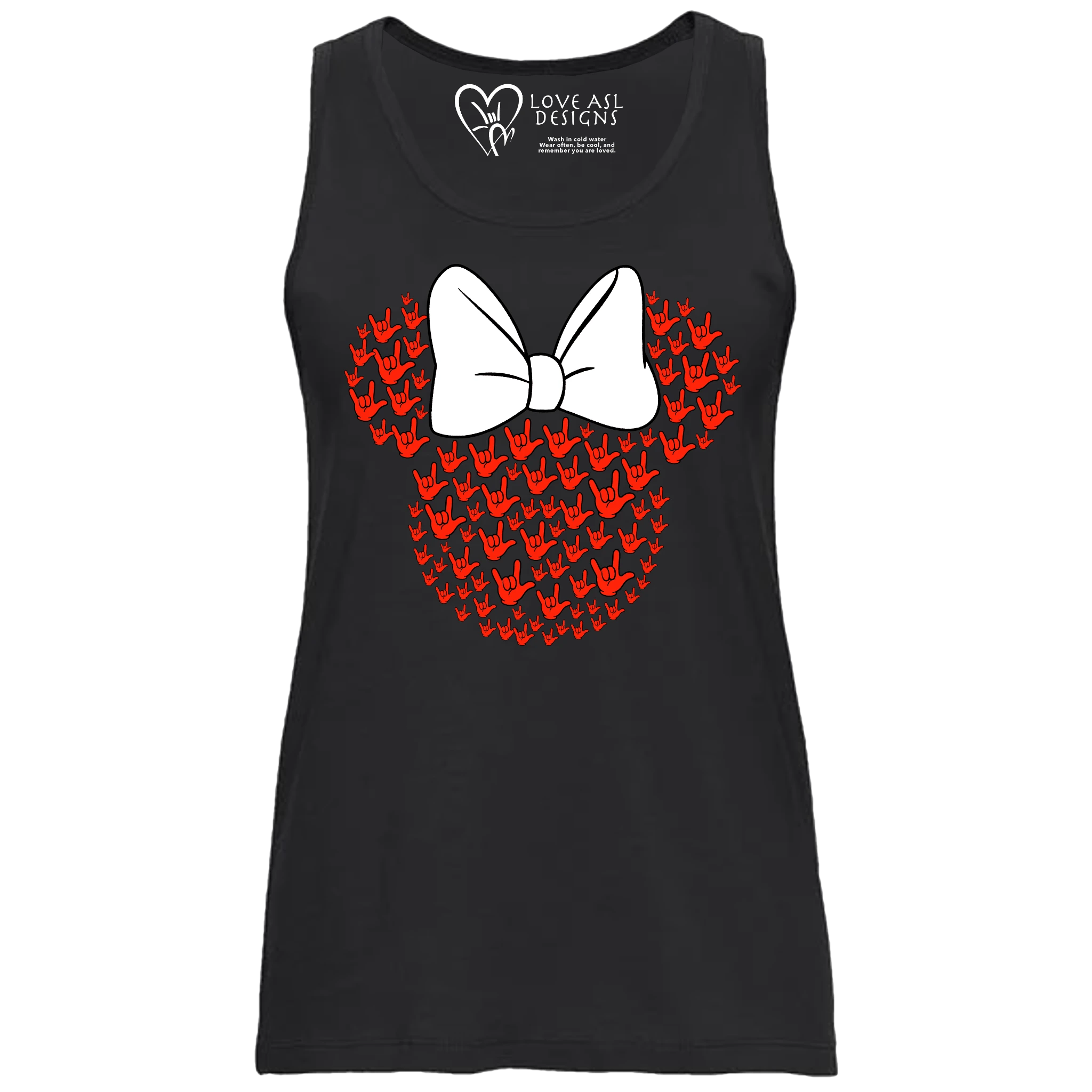 ASL Disney Silhouette White/Red Tank Top (WOMEN)