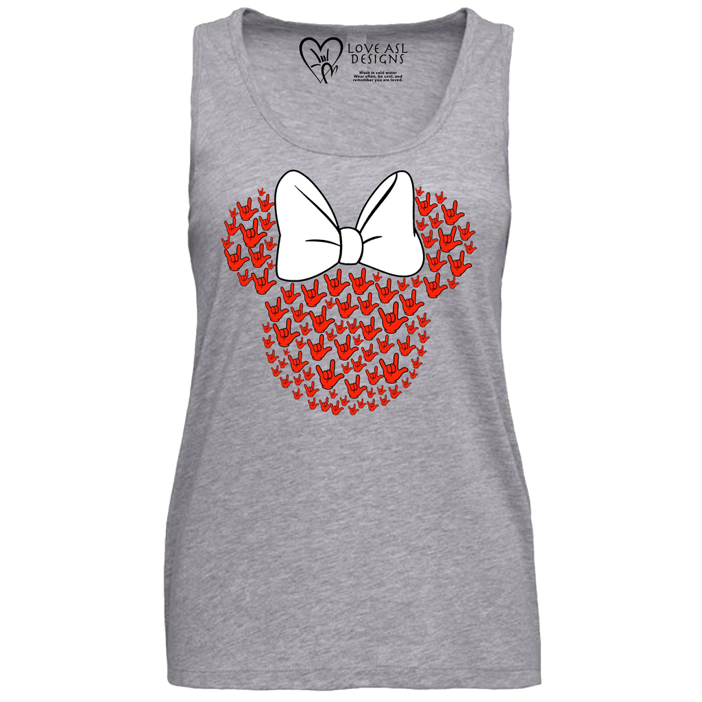 ASL Disney Silhouette White/Red Tank Top (WOMEN)