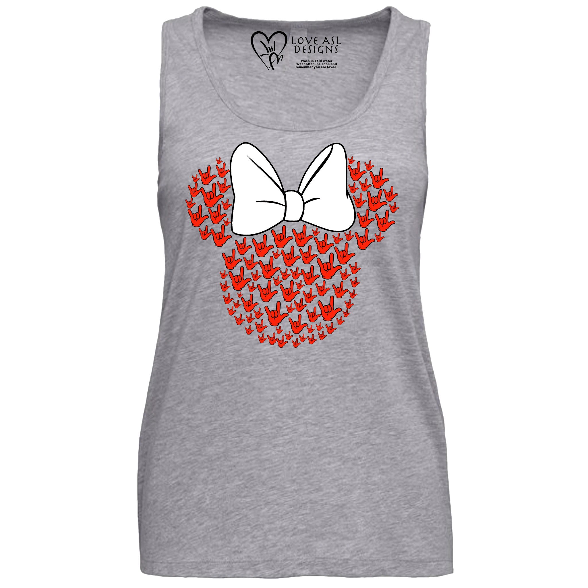 ASL Disney Silhouette White/Red Tank Top (WOMEN)