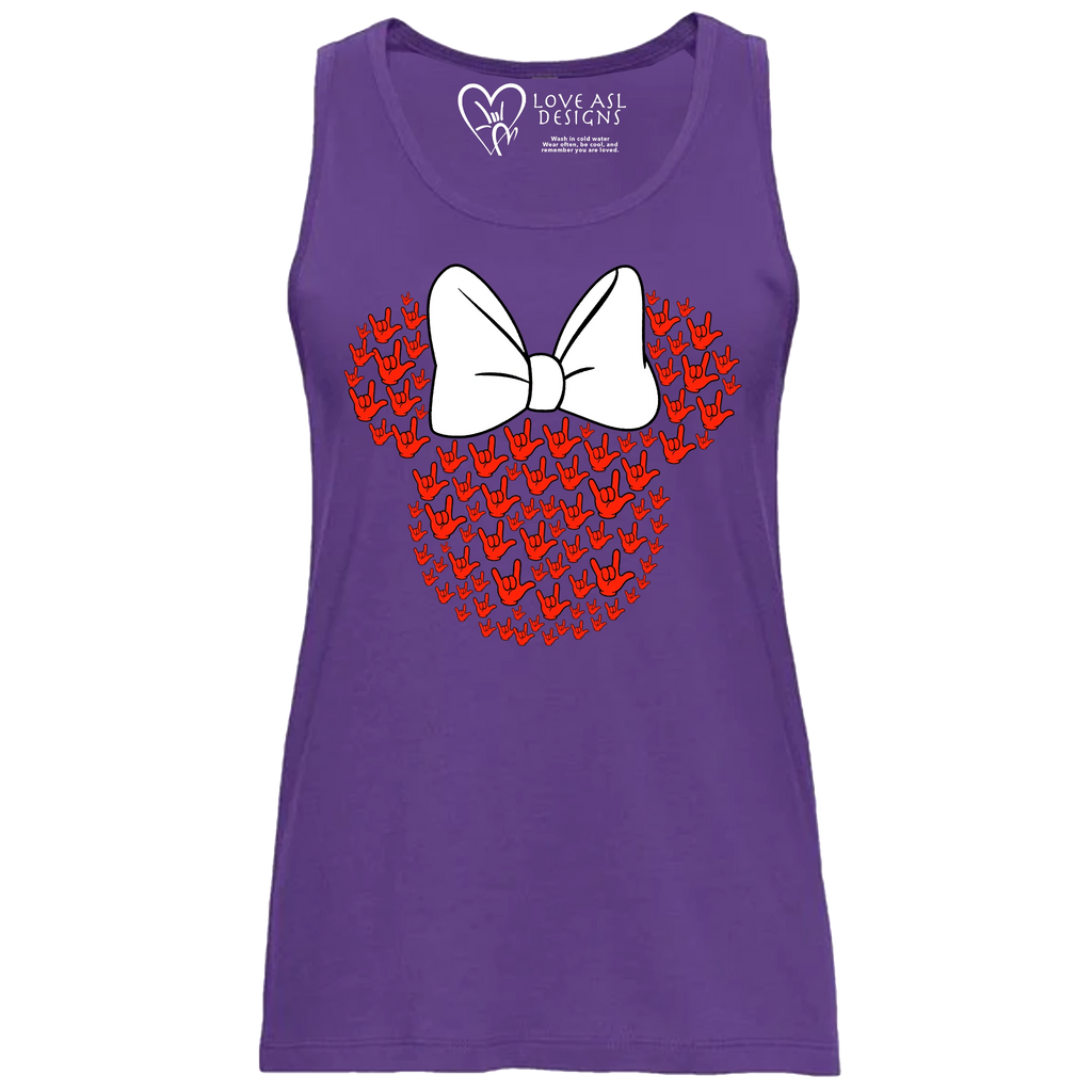 ASL Disney Silhouette White/Red Tank Top (WOMEN)