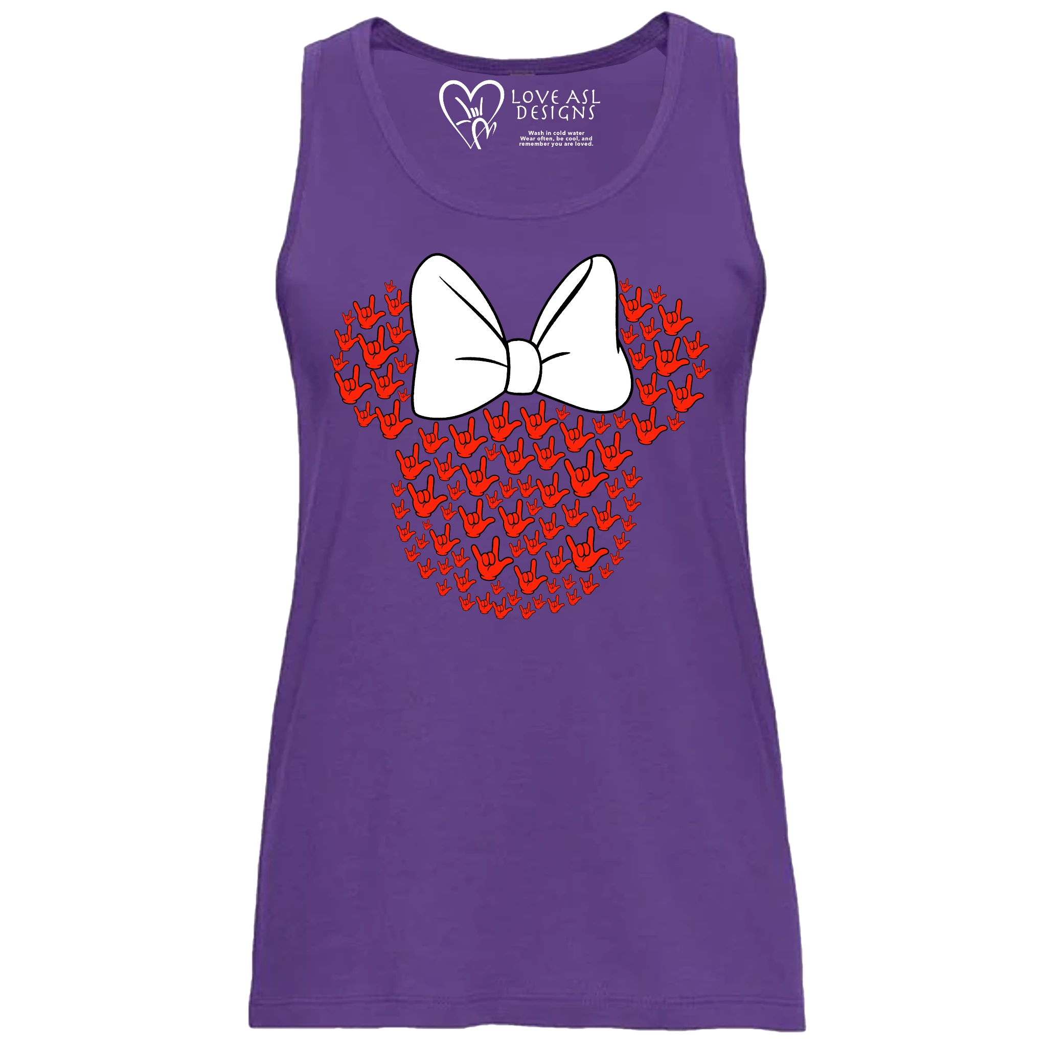 ASL Disney Silhouette White/Red Tank Top (WOMEN)