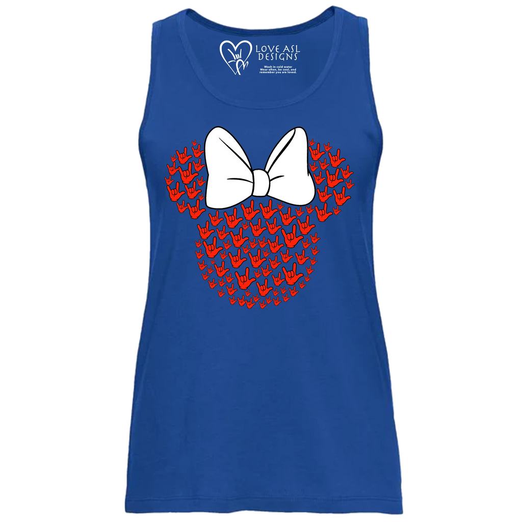 ASL Disney Silhouette White/Red Tank Top (WOMEN)