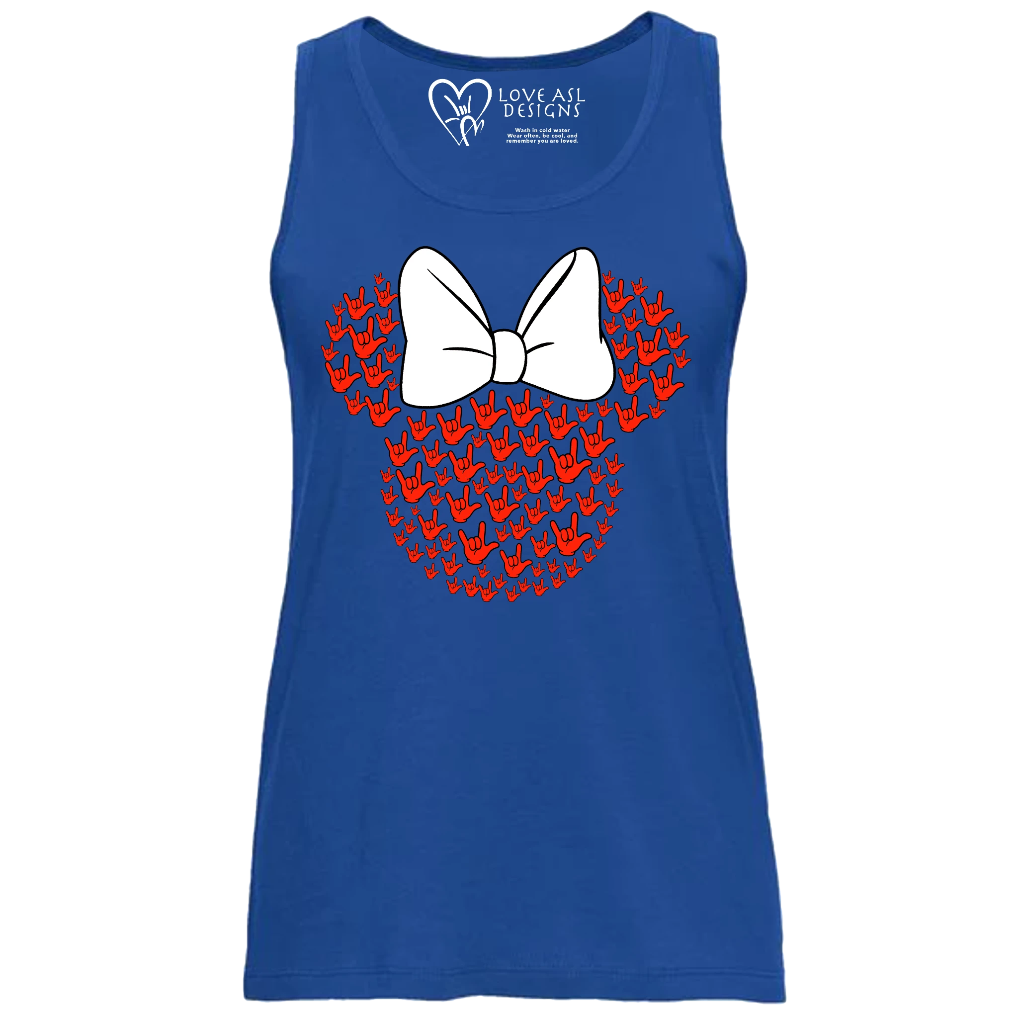ASL Disney Silhouette White/Red Tank Top (WOMEN)