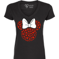 ASL Disney Silhouette White/Red V-Neck Shirt (WOMEN)