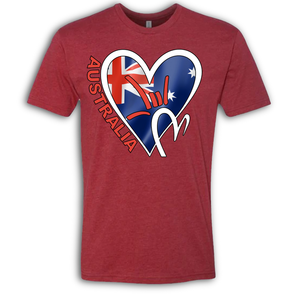 Australia Flag ILY HEART T-Shirt