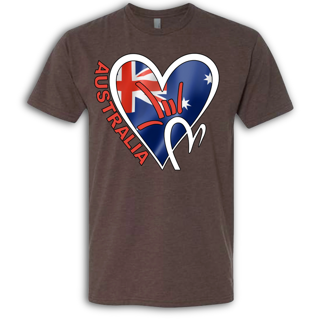 Australia Flag ILY HEART T-Shirt