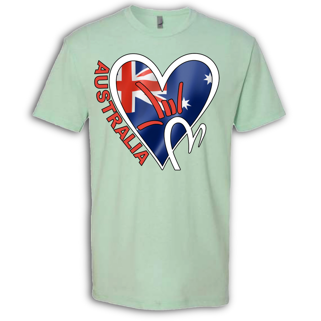 Australia Flag ILY HEART T-Shirt