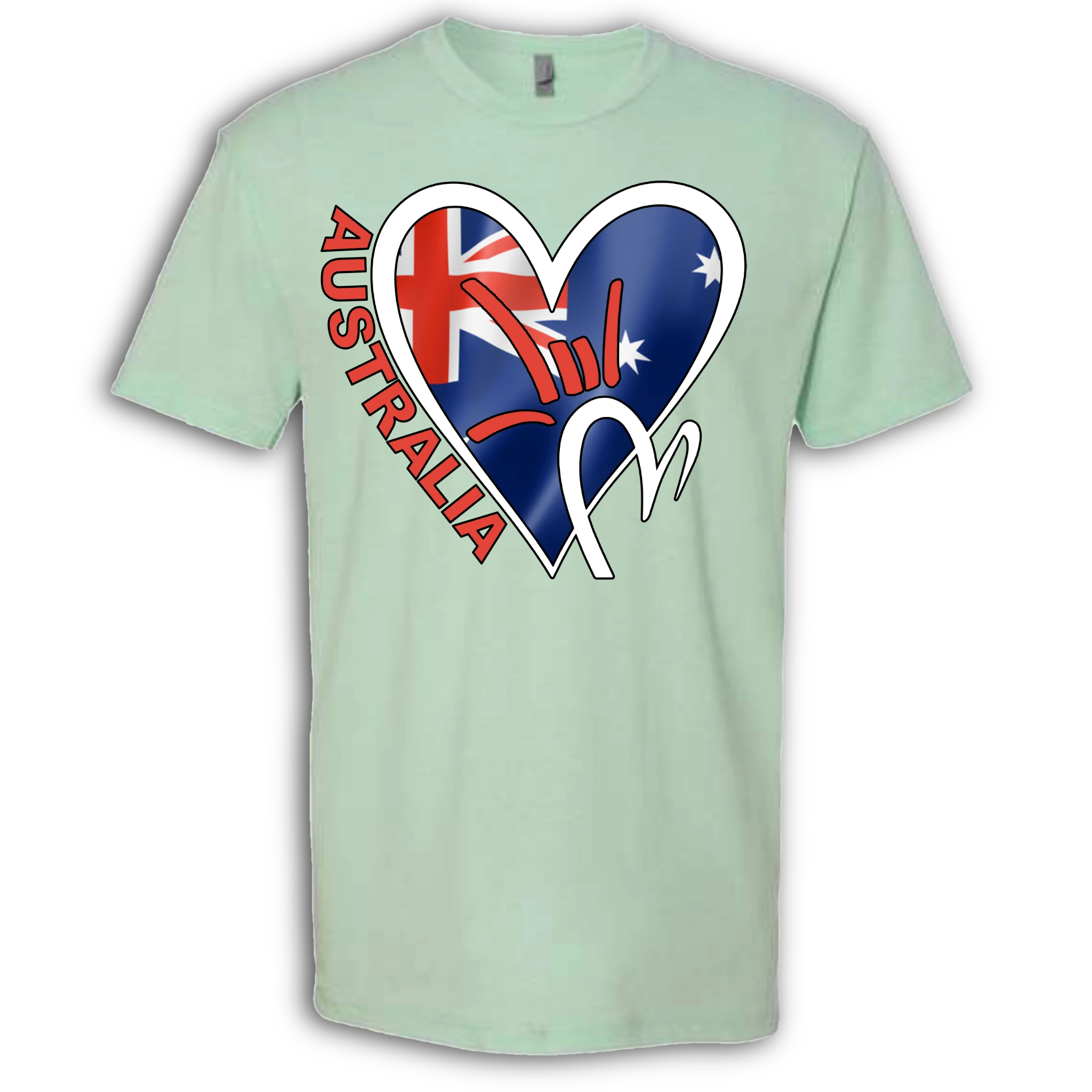 Australia Flag ILY HEART T-Shirt